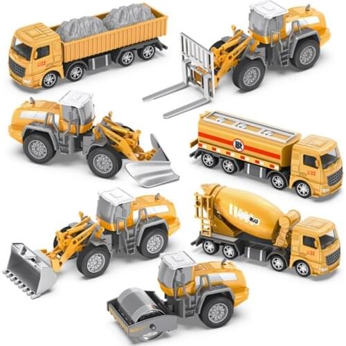 Upgraded Construction Mixer Trailer 1:55 Scale Diecast Digger Set Bulldozer Forklift Tanker 1:55 Big Gift for Boys