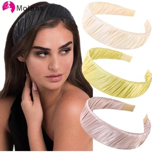 Molans New Fashion Women Hair Accessories Solid Wide Headband Hairband Girls Hair Hoop Band Soft High Quality Bezel Wholesale