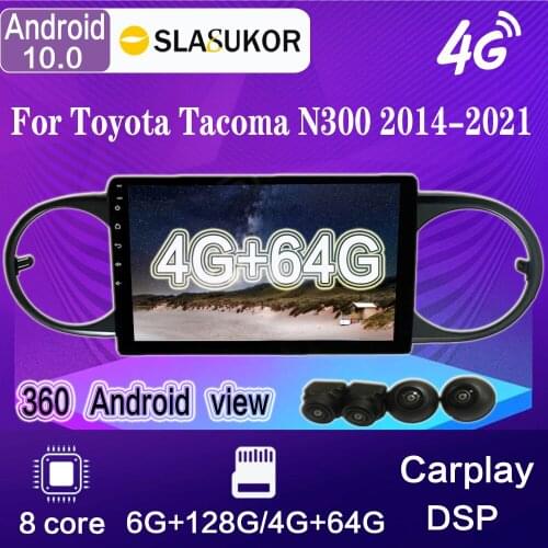 For Toyota Tacoma N300 2014-2021Carplay Multimedia Stereo Receiver Android 10 GPS Navi Radio Player Head Unit Navigation GPS DSP