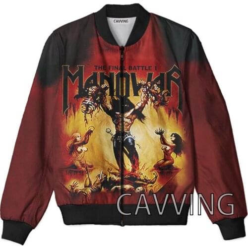 New Fashion Women/Mens 3D Print Manowar Band Zipper Bomber Jackets Men Overcoat Mens Coat Zip Up Jackets