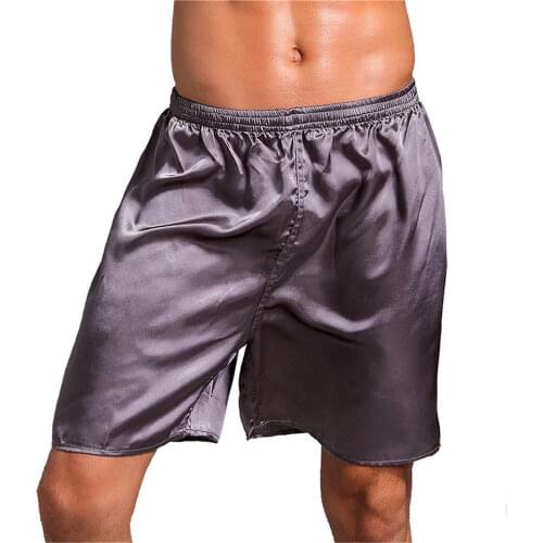 Men Sleep Bottoms Casual Home Nightwear Silk Satin Pajamas Shorts Sleep Night Wear Pants Sleep Bottoms Summer Clothes Male
