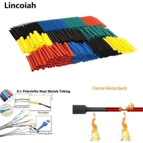 164pcs Set Polyolefin Shrinking Assorted Heat Shrink Tube Wire Cable Insulated Sleeving Tubing Set