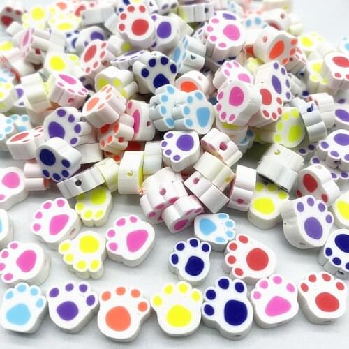 New 30pcs Small animal footprintsShape Clay Spacer Beads Polymer Clay Beads For Jewelry Making DIY Handmade Accessories