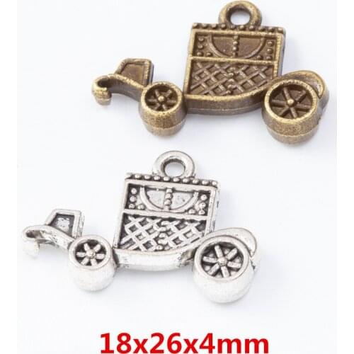 20 pieces of retro metal zinc alloy car pendant for DIY handmade jewelry necklace making 7621