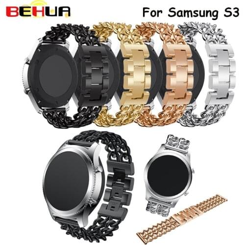 Watchband For Samsung Gears S3 Watch Band 22mm Stainless Steel Metal Replacement Smart Watch Strap Bracelet For Gears S3 Classic