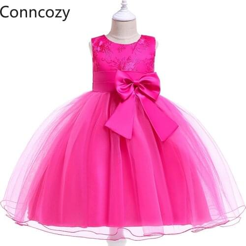 Rose Girl Party Dress Flower Girl Dresses Gauze Tutu New Year Costume Princess Dress Girl Birthday Dress Red Bridesmaid Dresses