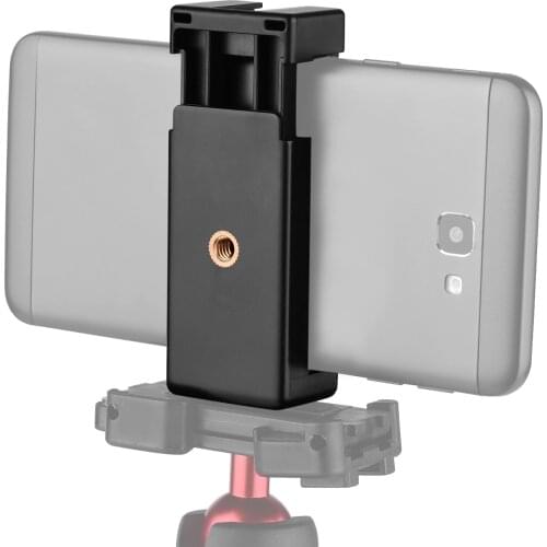 Phone Tripod FMount Adapter Phone Holder Clip with Dual 1/4 Threads Cold Shoe for Tripod Selfie Stick Microphone Mounting