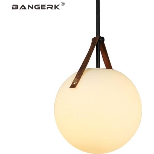 BANGERK Loft Style Modern LED Pendant Light Fixtures Nordic Design Glass Ball Hanging Lamp Home Decor Art Lighting Hanglamp