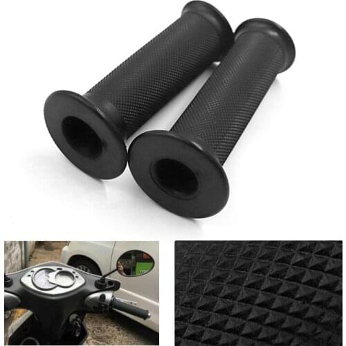 DERI 1Pair Universal Motorcycle 7/8"22mm Handlebar Hand Grips Rubber Black Vintage Handle Bar For Universal Motocross Handle Bar