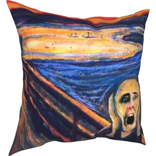 Screaming Nicolas Cage Pillowcase Soft Polyester Cushion Cover Decorative Pillow Case Cover Home Square 45*45cm