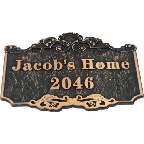 Carve Home House Name with Number Custom-Made Apartment Villa Door Plate European Style Any Letters