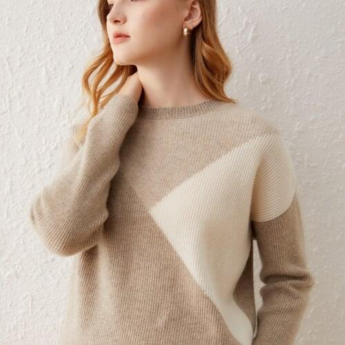 High-End 2021 Autumn Winter 100% Cashmere Sweater O-Neck Fashion Womens Loose Knitted Cultivate Wild Girl Clothes Lady Tops