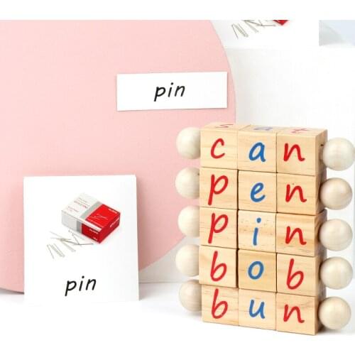 ChildrenS Toys Wooden Rotatable Small Wooden Strips Letters Cognitive Toys Early Education Educational Toys ChildrenS Gifts