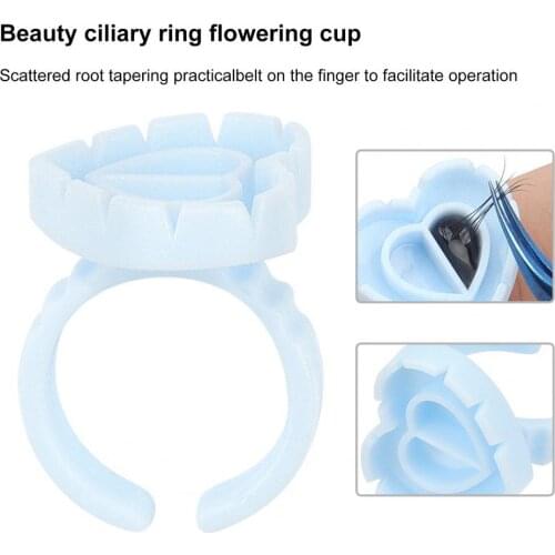 100Pcs/Bag Glue Cups Love Heart Shape Multi-use Disposable Eyelash Extension Glue Holder Makeup Tool