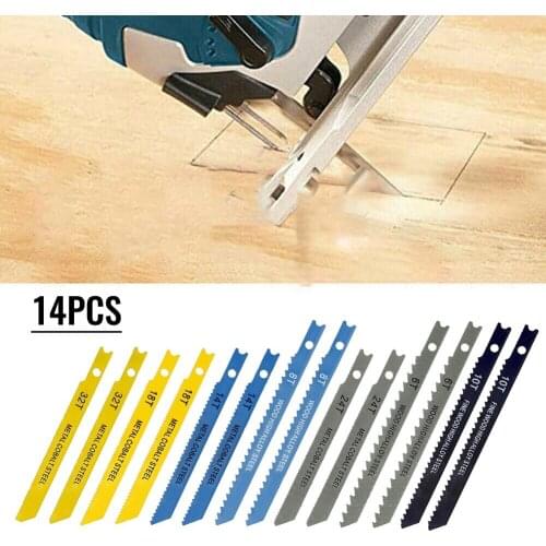 14pcs Assorted U Fitting Jigsaw Blades Set Metal Plastic Wood For Black & Decker Aluminum Sheet Metals