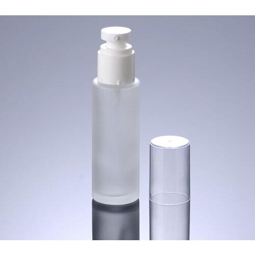 300pcs/lot Frosted Glass Lotion Pump Bottles 50cc 50ml Cream Jars Split Charging Jars Empty Cosmetic Container