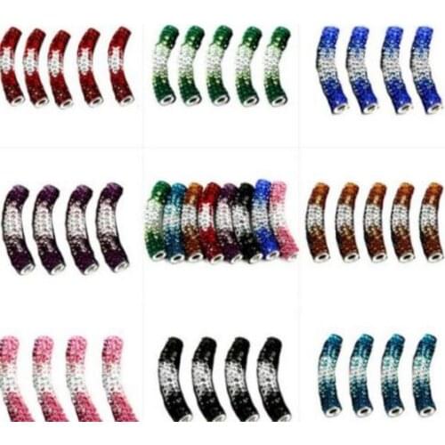 5 pcs/lot 45cm mixed multicolor disco pave diy loose e74343 bracelet necklace gradient tube beads long bending Crystal