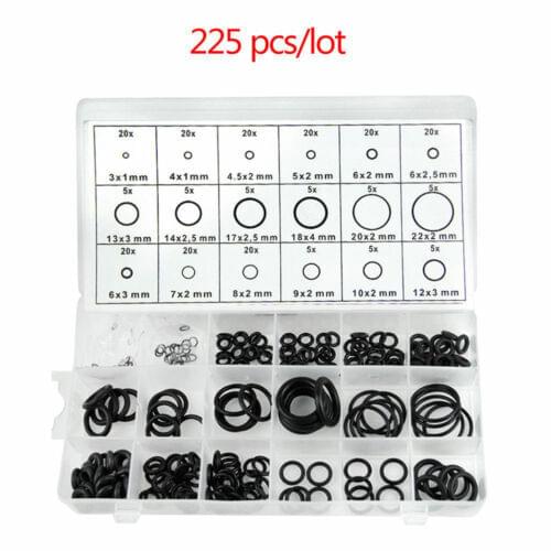 225Pcs Rubber O Ring Washer Assortment Set Hydraulic Plumbing Gasket Seal Kit