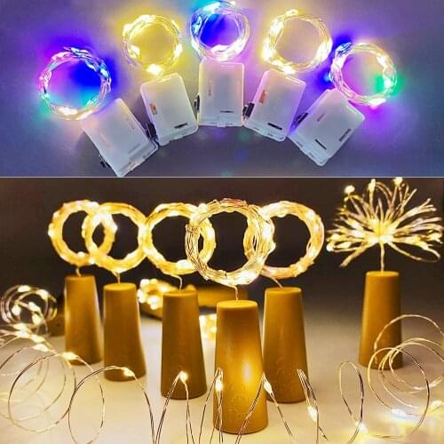 Battery Powered Cork Wine Bottle String Light 1m/2m DIY Gifts Garland LED Fairy Lights For Party Wedding Christmas Bedroom Decor
