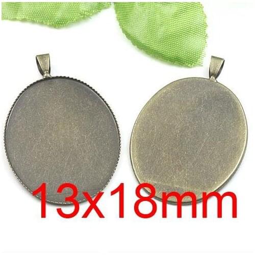 Free shipping!!! Lead Free 400pcs/lot Inside size 13x18mm ancient bronze oval Cameo Base Sett DIY pendant findings