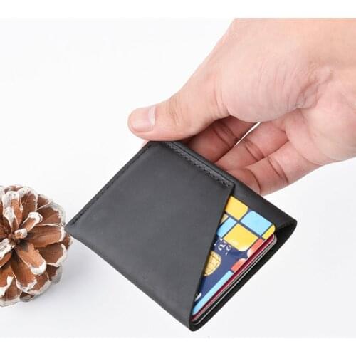 Cow Leather Credit Card Holder Men Vintage Wallet for Cards Business Card Case Handmade Genuine Leather Cards Wallet