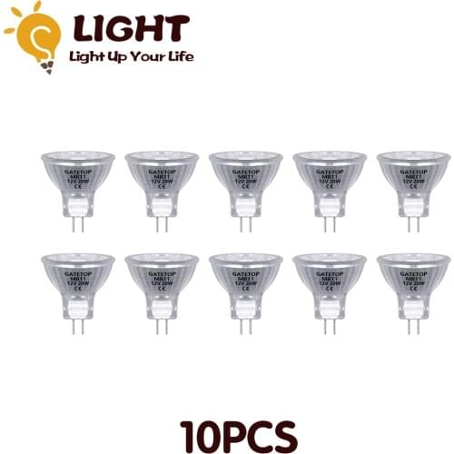Spotlight Halogen Lamp MR11 10Pcs/Lot 20W 12V Energy Saving GU4 Hot Size Bulb for Indoor Lighting