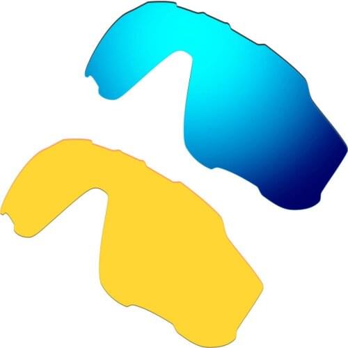 HKUCO Blue/Transparent Yellow 2 Pairs Replacement Lenses For Oakley Jawbreaker Sunglasses Increase Clarity