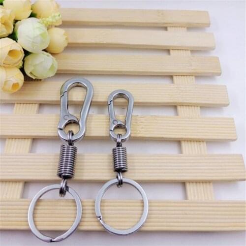 New Fashion Stainless Steel Spring Buckle Carabiner Retractable Keychain Waist Belt Clip For Women Men Key Chain gifts