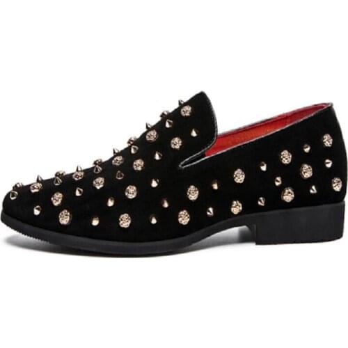 Classic Design New Men Rivets Dress Formal Groom Shoes Gentleman Royal Blue Wedding Homecoming Shoes For Man 1A7