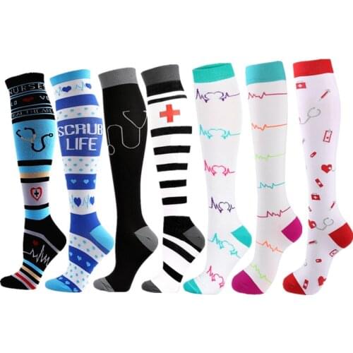 NEW Compression Socks For Medical Edema Diabetes Varicose Veins Unisex Nursing Socks Fit Running Flight Travel Outdoor Hiking