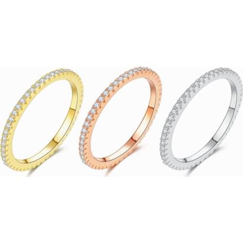 Korean Fashion Simple Exquisite Zircon Ring Rose Gold Thin Ring Charm Womens Wedding Party Jewelry Accessories Anniversary Gift