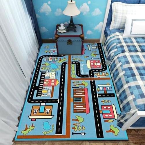 Car track Game Dog Doormat Rug Floor Carpet Bedroom Living Room Non-slip Mat Cartoon Child Boys Gift