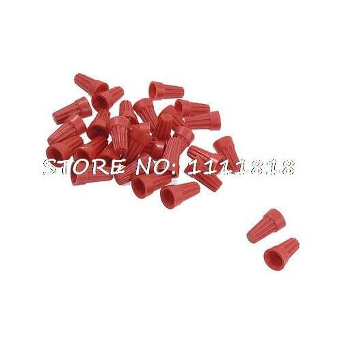 Red P6 Pressure Screw On Electrical Wire Connector Nut 30 Pcs
