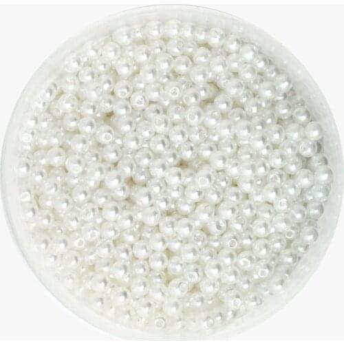 2000pcs/lot White Color Imitation Pearl Round Plastic Beads 4mm Dia.Wholesale for DIY Jewelry and Necklace CN-BSG01-01WH