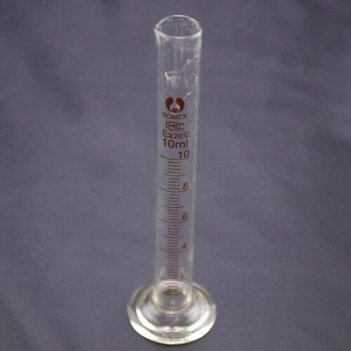 10ml graduated cylinder measuring lab glass each bid for 1pc