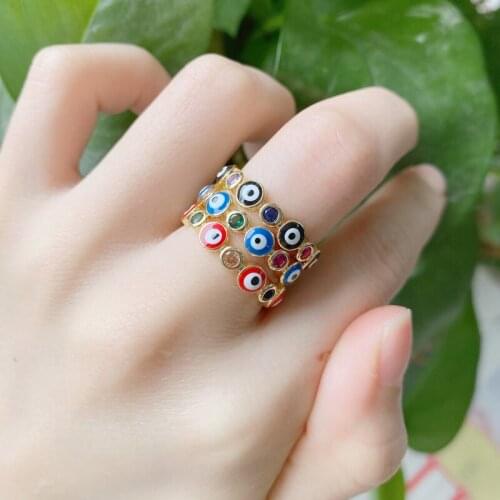 Fashion Jewelry Hot Sale Eye Ring Turkish Eye Enamel Ring