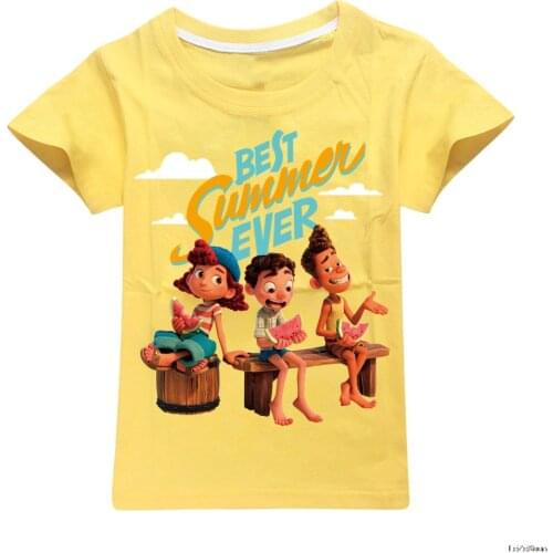 New Luca Toddler Girl Summer Clothes 2021 Teen Girls Clothing Cotton Boys Tshirt Boutique Kids Clothing O-Neck Boys Tops Shirt