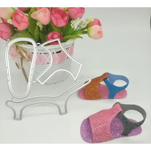 New cute 3D sandals, shoe metal cutting mold, photo album cardboard DIY gift card decoration embossing crafts