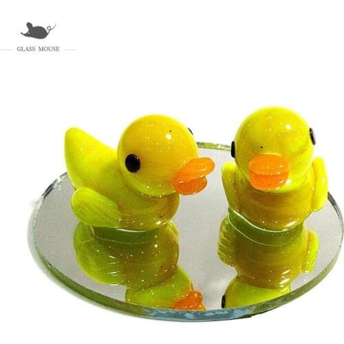 NEW Miniature murano glass chicken Figurines ornament japan Style Home desktop decor cute handmade glass poultry Animals statues