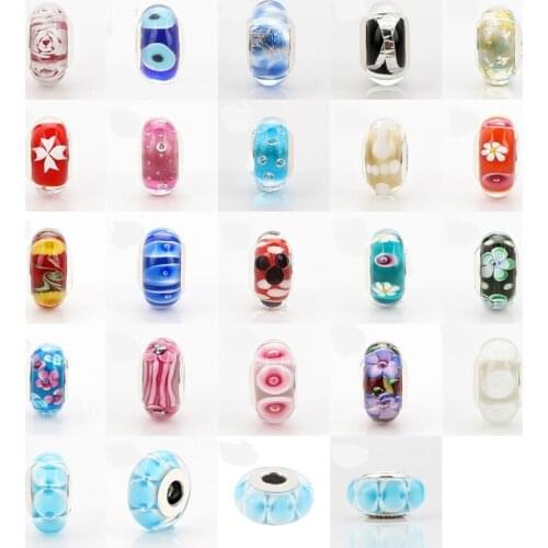 Original 925 Sterling Silver Bead Creative Glazed Bead With Smooth Surface Texture Fit Pandora Women Bracelet Diy Jewelry