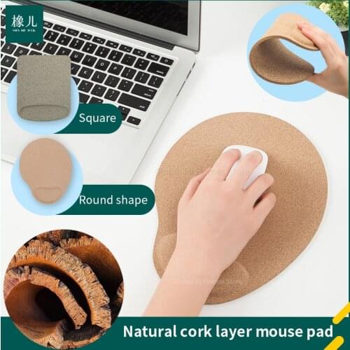 Natural Cork Wrist Support Mouse Pad Constant Temperature Moisture-proof Anti-fouling Pad Wear-resistant & Anti-static Wrist Pad