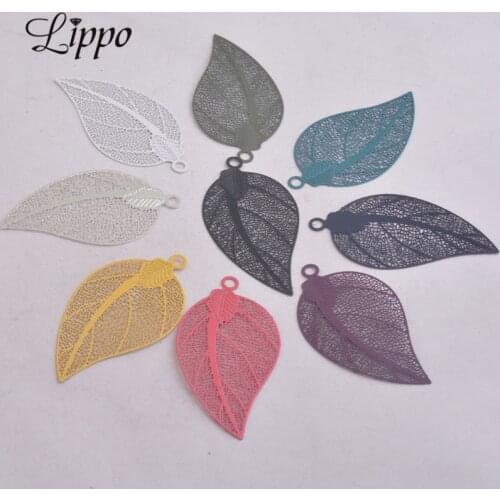 30pcs AA2226 28*52mm Bohemia Style Leaves Shape Charms Metal Jewelry Findings