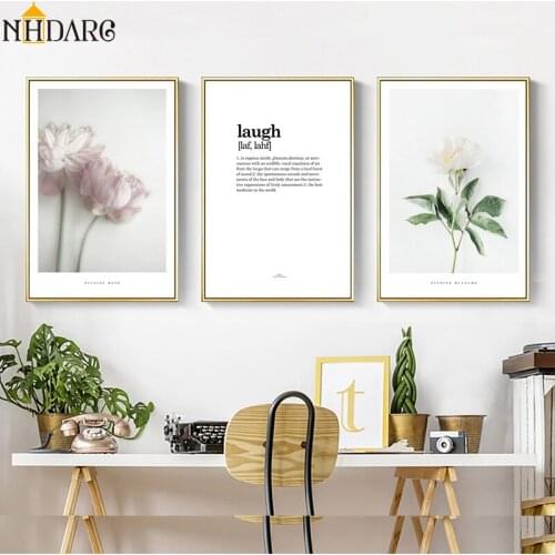 Nordic Elegant in style Flower Text Quote Wall Art canvas Posters Prints Painting Picture Decorative Picture Nordic Decoration