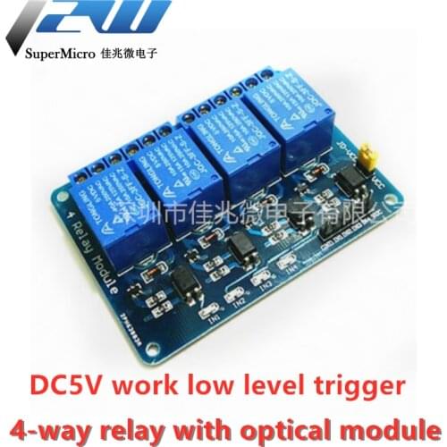 With optocoupler 4-way relay module, relay control board with indicator relay output