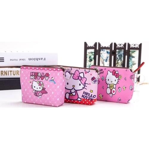 Sanrio hello kitty 2021 new cute cartoon coin purse childrens snack bag PU storage bag card holder