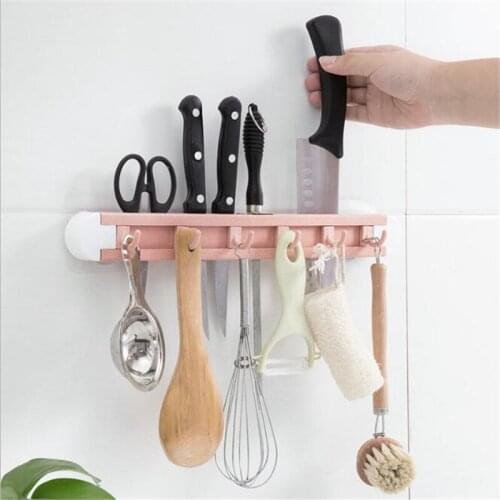 Blue/green/beige multi-function punch-free wall-mounted kitchen rack Kitchen Accessories