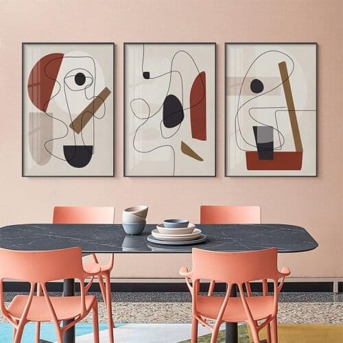 Nordic Picasso Famous Abstract Canvas Painting Line Art Posters Prints Minimalist Wall Art Pictures Living Room Decor