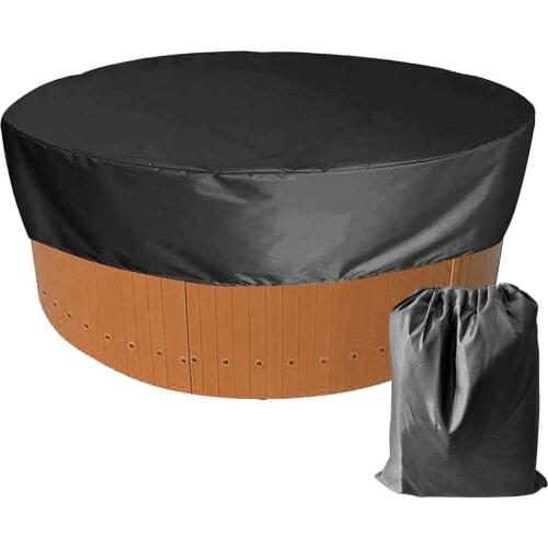 Foldable Kids Pool Cover Waterproof Round Bathing Tub Cover Anti-UV Rainproof Dustproof Portable Inflatable Swimming Pool Cover