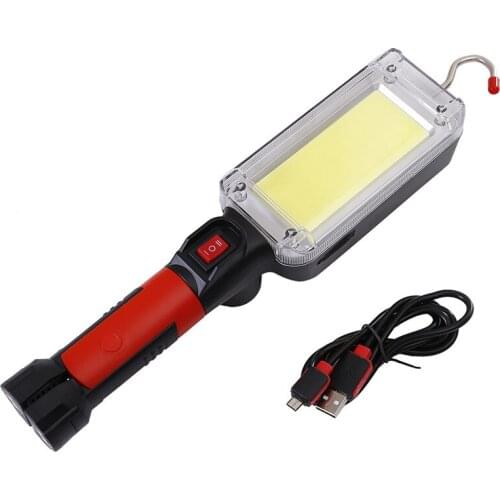 LED Work Light Powerful Portable Lantern Hook Magnet Camping Lamp COB USB Rechargeable 18650 Flashlight Torch Waterproof