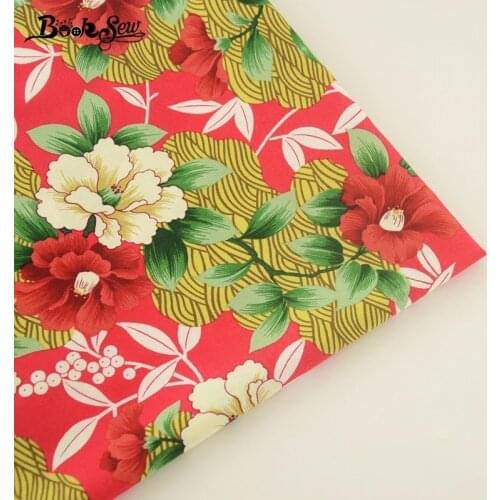 Booksew 100% Cotton Poplin Fabric Home Textile Printed Flower Design Quilting Tissue For Clothing Girls' Dress Shirt Patchwork